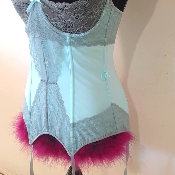 NEW Coquette Size M (approx 12) Misty Light Blue Bustier - Picture 3 of 9